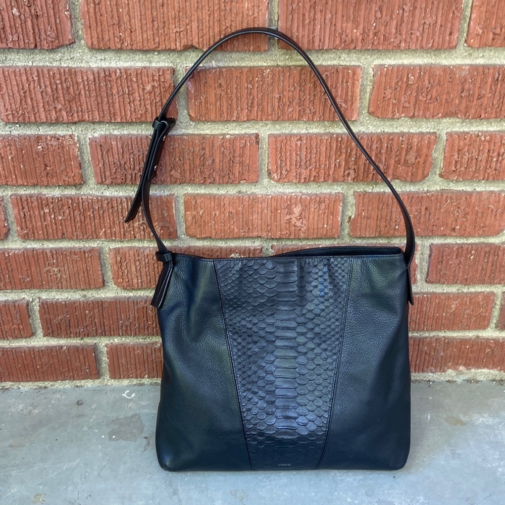 Vince Mod V Python Embossed Bucket Bag - image 1